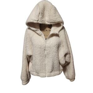 NWT Wild Fable white faux fleece zip up hoodie size xl/xxl